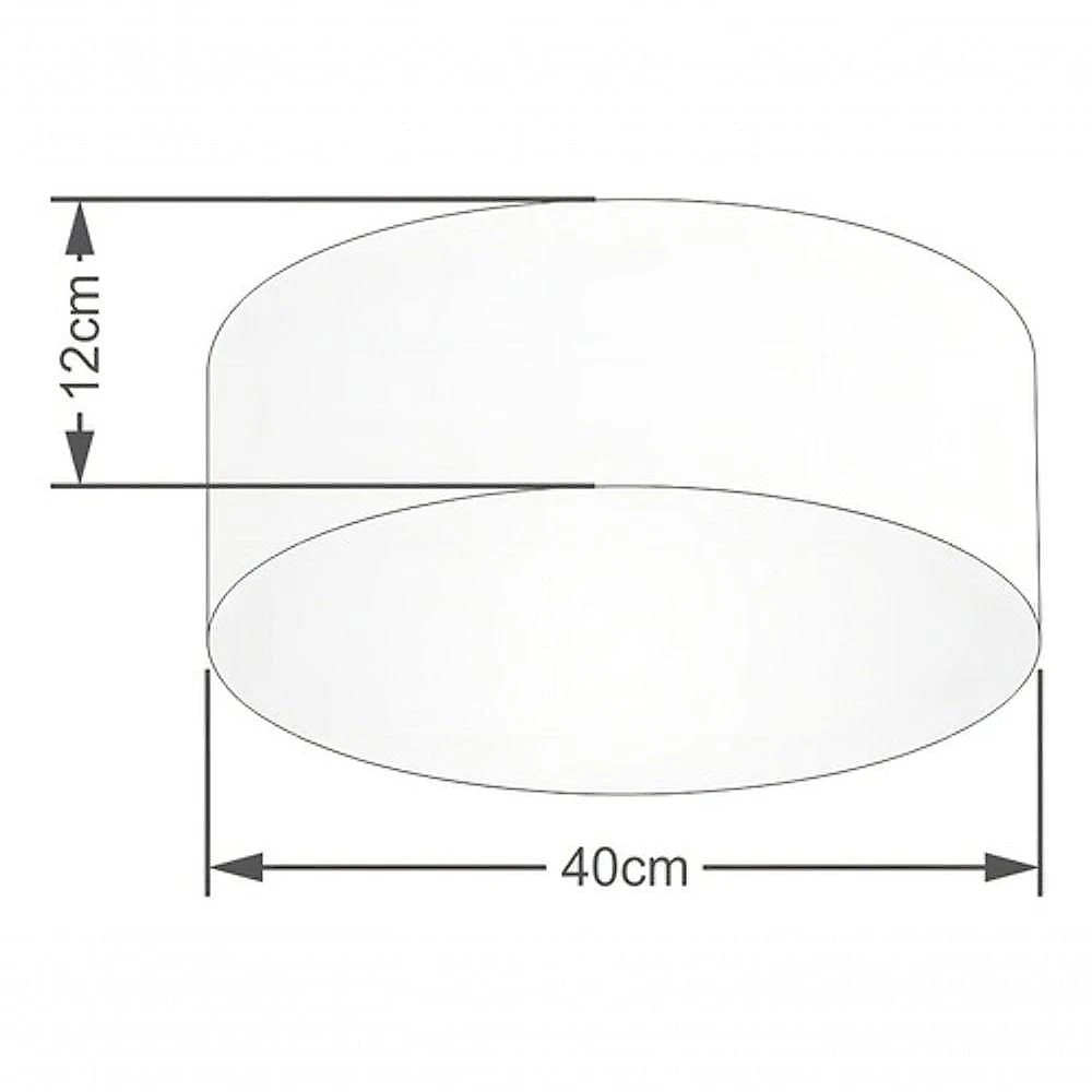 Kit Plafon Cilíndrico Md-3005 E Pendente Md-4019 Cúpula Em Tecido 40cm Café - Bivolt