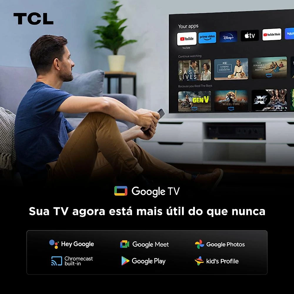 Smart tv tcl 98" 4k neo mini led 98c8k 144hz google tv zero border