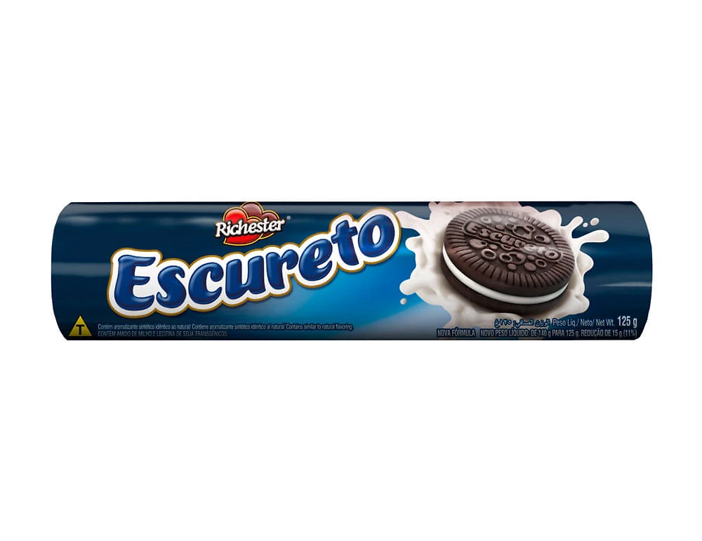 Biscoito Escureto Richester Recheado 125g