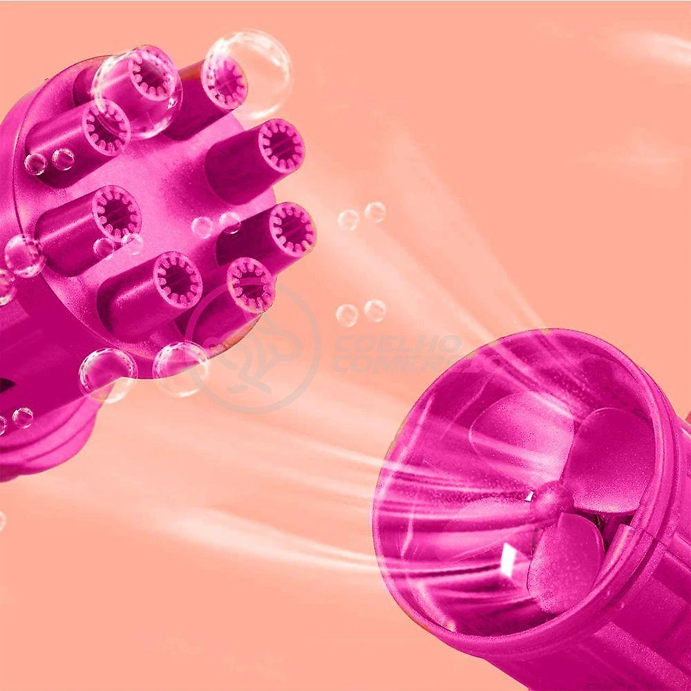 Brinquedo de Bolhas Máquina Elétrica Tiktok 8 Saídas para Crianças e Pets Rosa Smart Bracelet