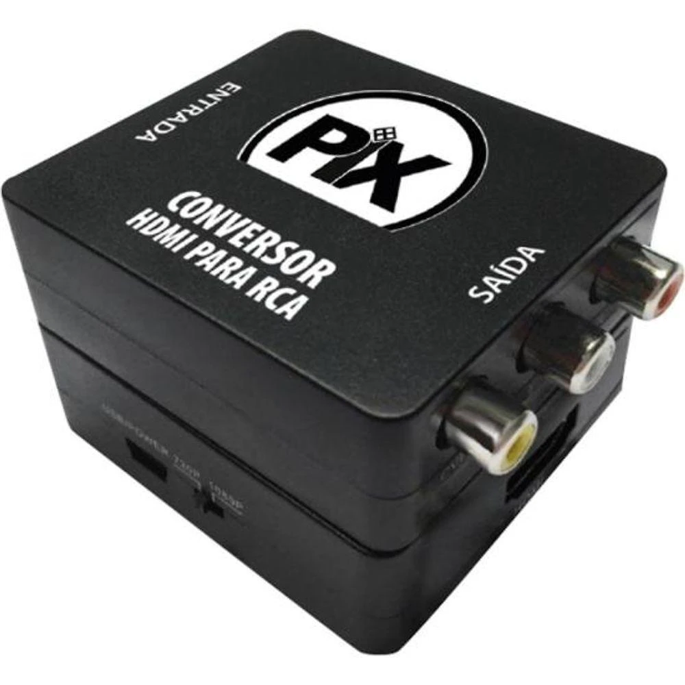 Conversor HDMI para RCA Pix F002 para Converter Sinais Digitais em Analógicos com Entrada 1 HDMI
