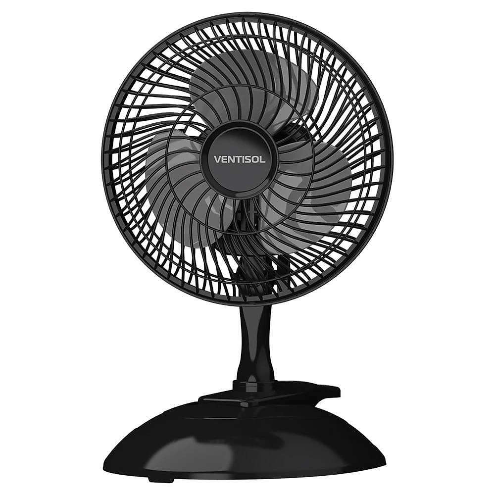 Mini Ventilador Portátil Ventisol 20cm de Mesa Preto Micro Ventilador Mini 220V