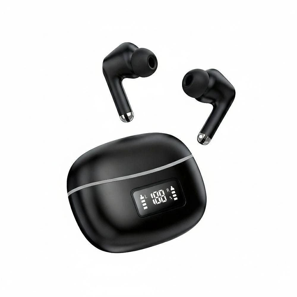 Fone De Ouvido Bluetooth Airpods T-206 Com Tela Led E Estojo Recarregável Usb Preto