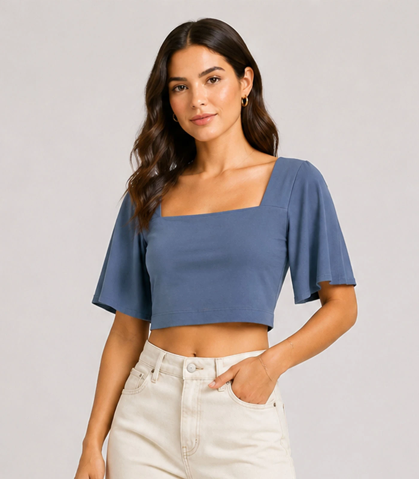 Blusa Feminina Com Manga Sino Infinita Cor Azul