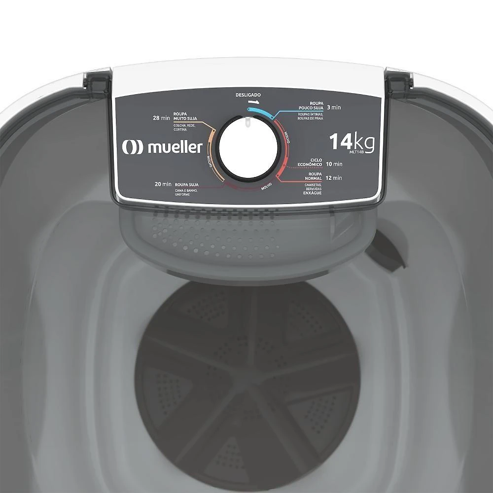Miniatura Tanquinho De Lavar Roupa Mueller 14 Kg Semiautomático MLT14B Branco 110V