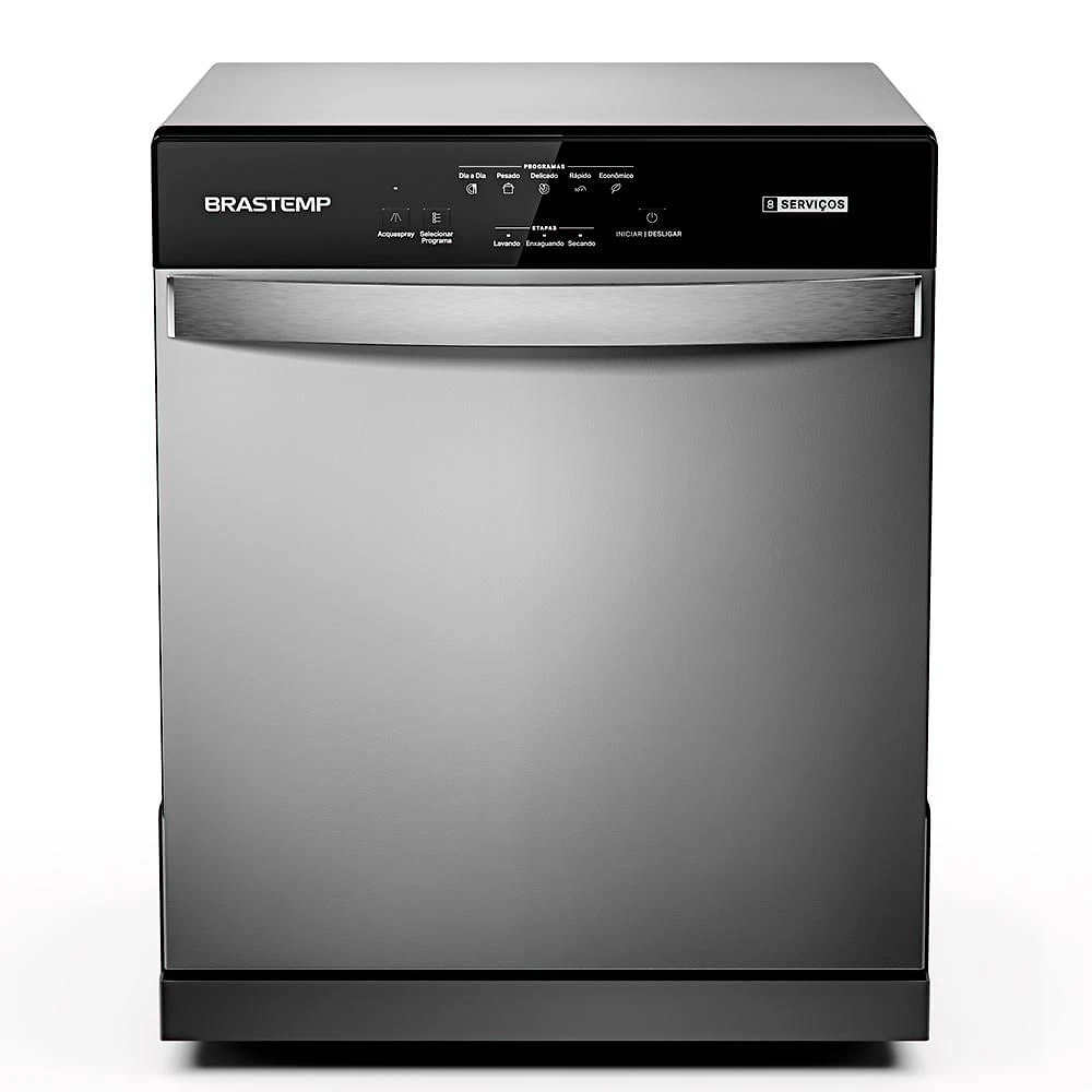 Miniatura Lava Louças Brastemp Cinza Metálico com 08 Serviços e 05 Programas de Lavagem - BLF08B 110