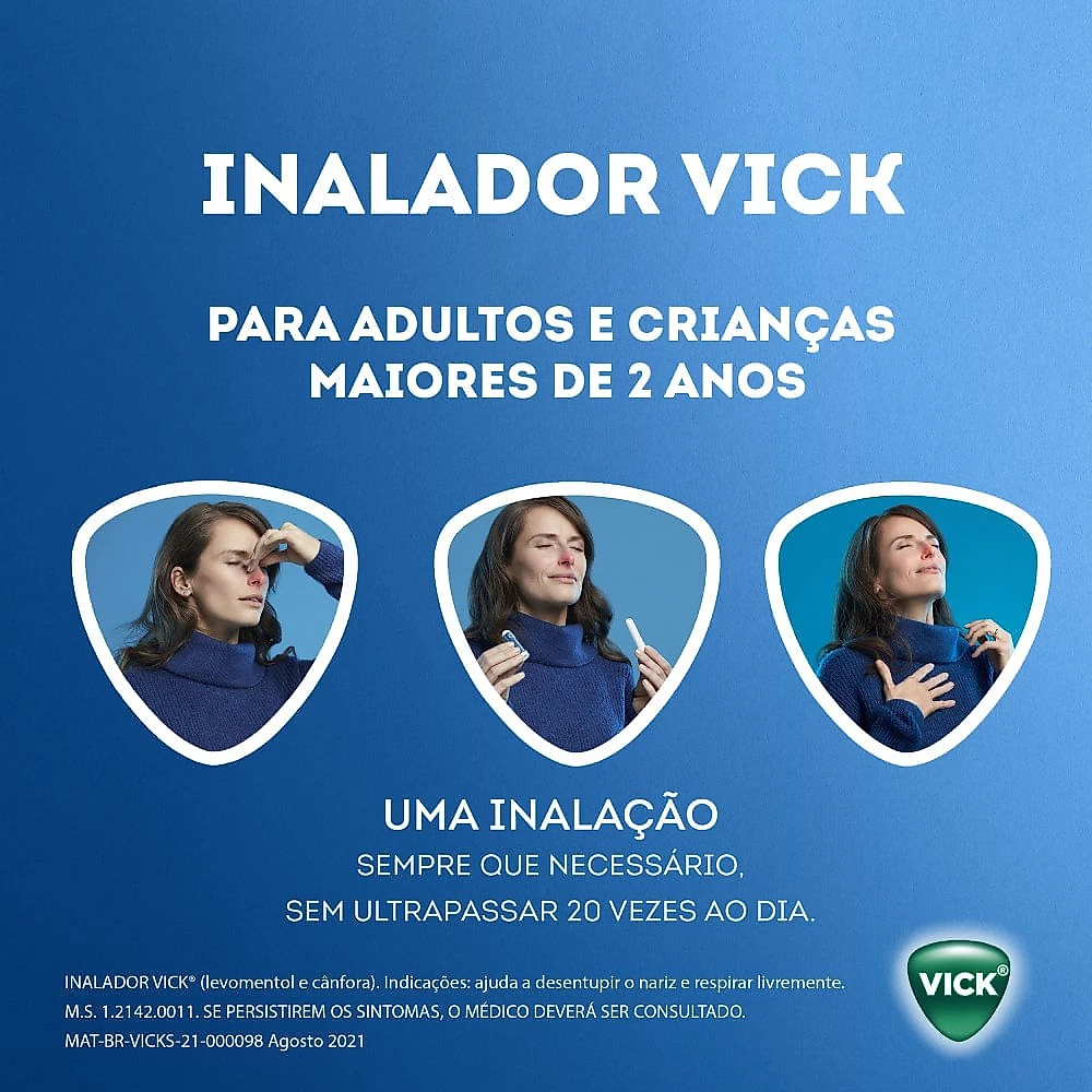 Inalador Para Congestão Nasal Vick 1 Unidade