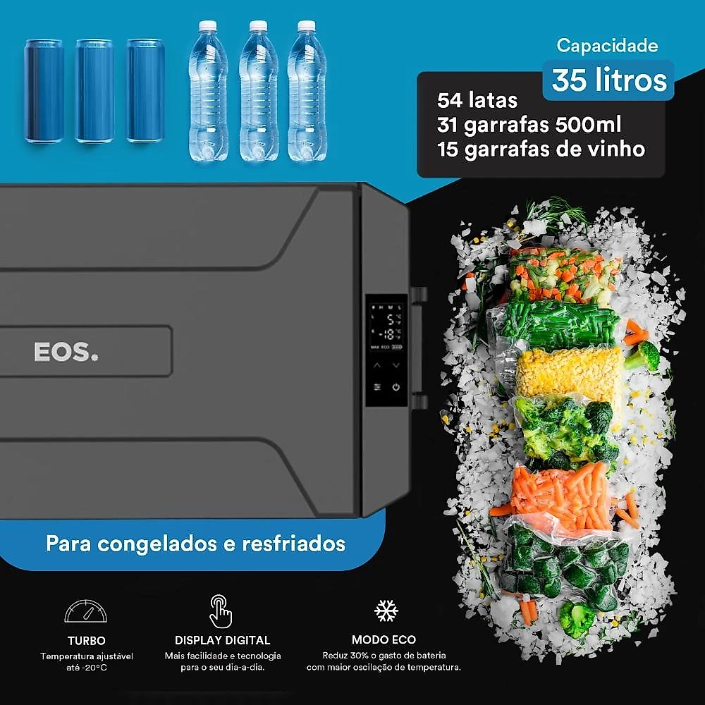 Freezer e Geladeira Portátil EOS 35 Litros EFC40 110V/220V/12V/24V