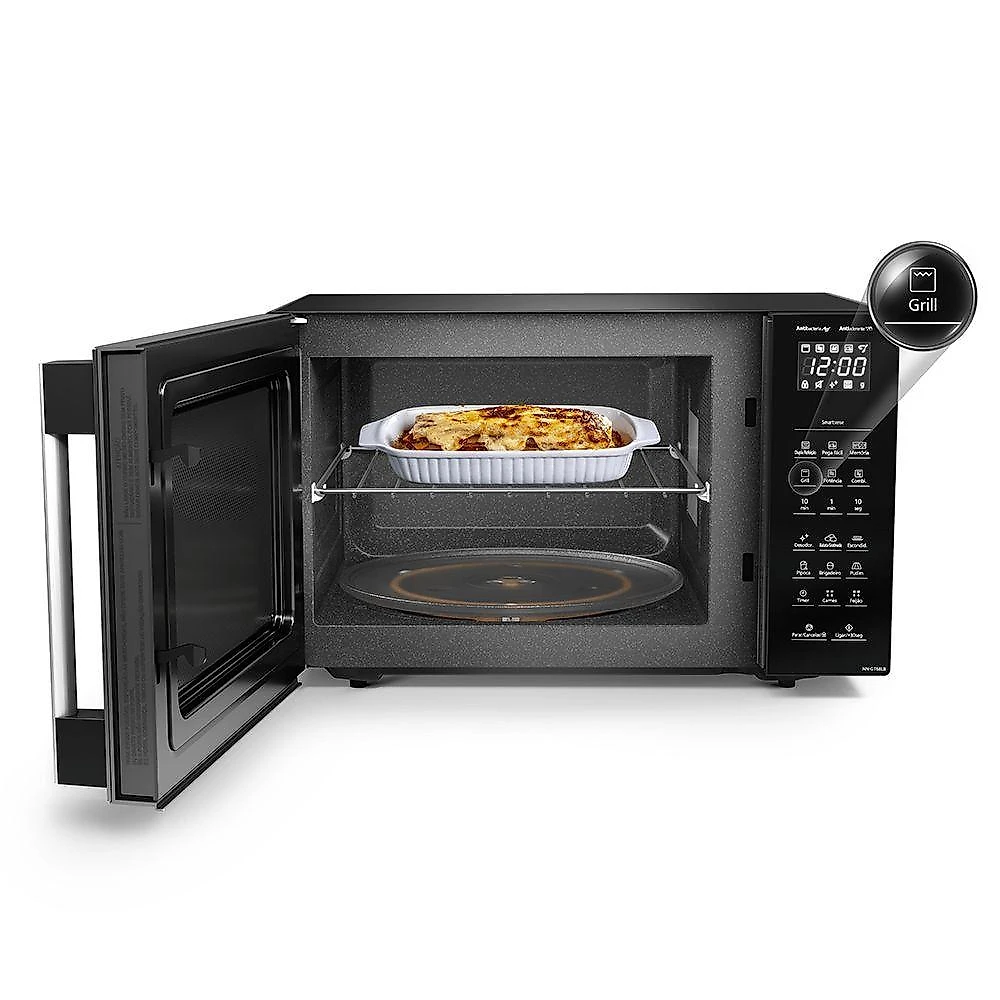Micro-ondas Panasonic com Smartsense e Dupla Refeição 30L Preto - NN-GT68LBRU 110V