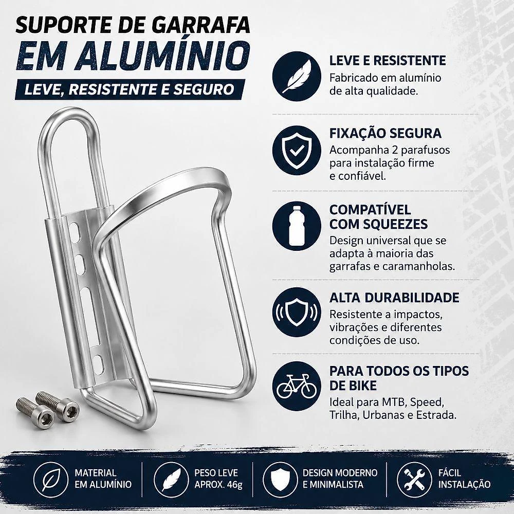 Suporte para Garrafa de Bicicleta Aluminio Leve Encaixe Firme Yeet