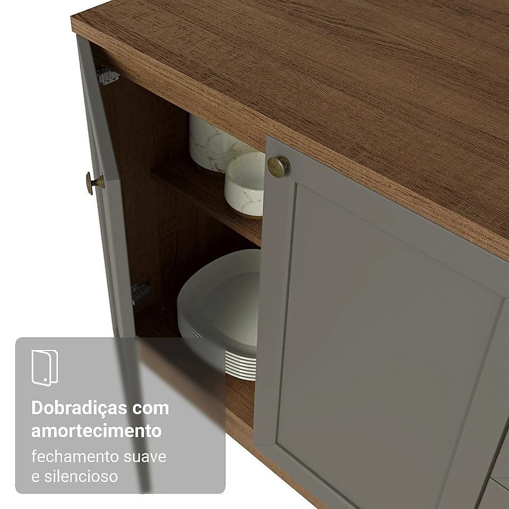 Balcão De Cozinha 40 Cm 1 Porta Rustic/cinza Vik Madesa Rustic/cinza