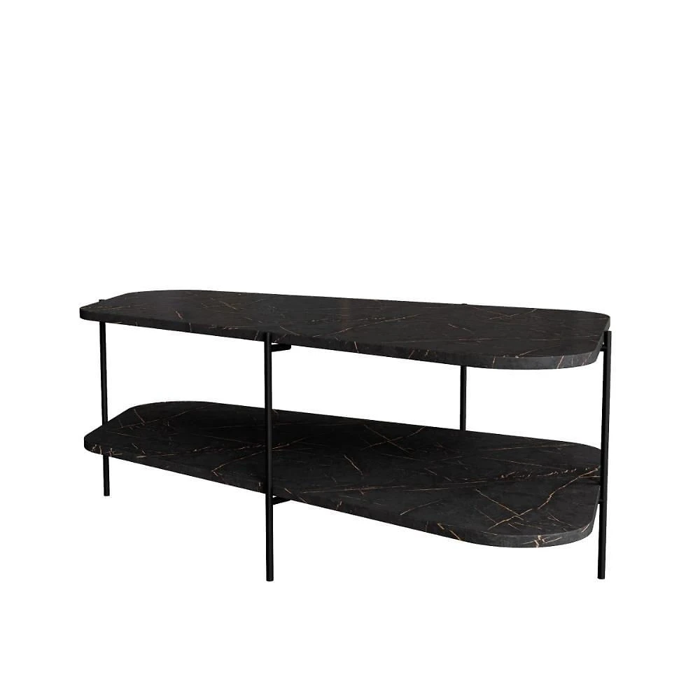 Mesa De Centro Para Sala 109cm Orgânica Chicago - Preto