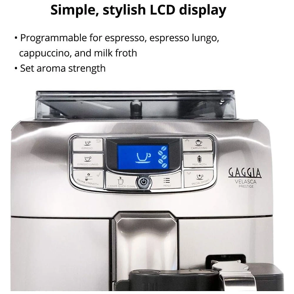 Máquina de Café Expresso 1,5L com 10 Opções de Finura e 5 Opções de Intensidade de Infusão, 220V 1400W, Gaggia Velasc...