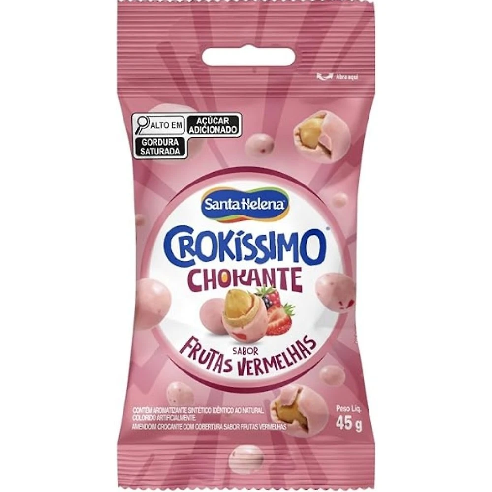 Amendoim Doce Santa Helena Crokíssimo Crokante Frutas Vermelhas 45g