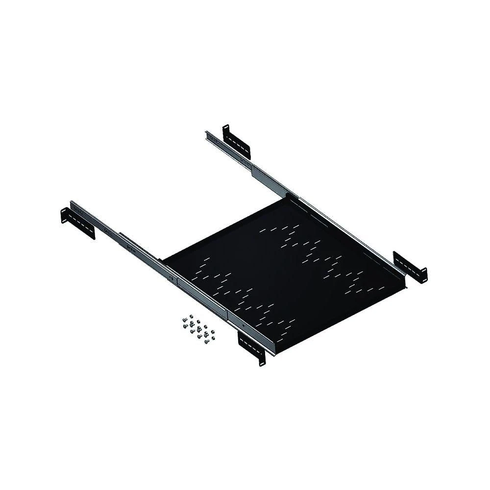 Bandeja Móvel para Rack 19 Max Eletronic Telescópica Ventilada 4 Pontos Preto 40kg