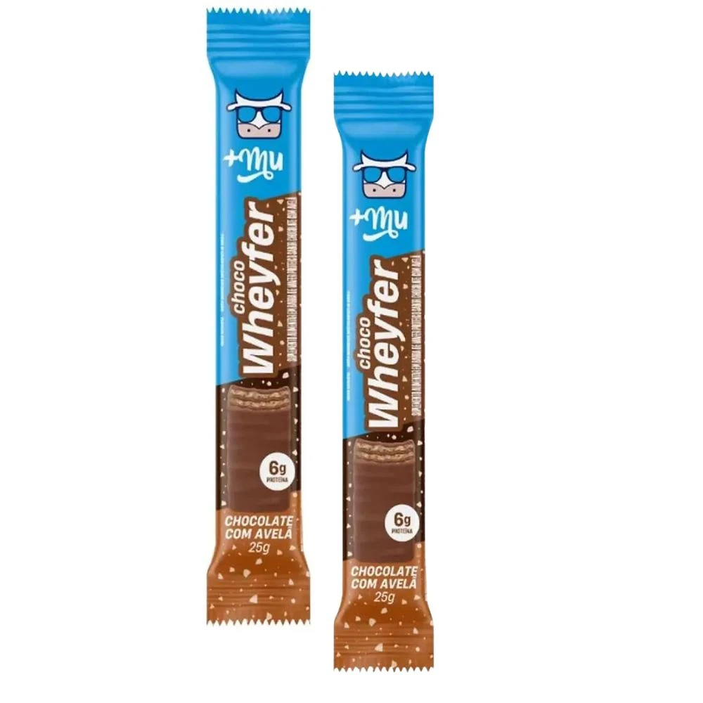 Kit 2 Choco Wheyfer +Mu 6g de Proteína Chocolate com Avelã 25g