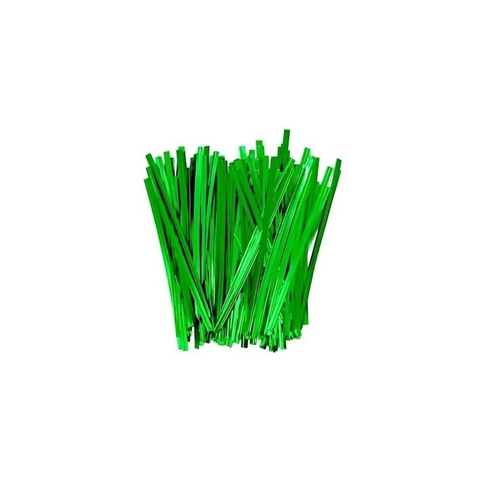 Jogo Fecho Prático Aramado Flexível Verde 100 Unidades 11cm - Magizi