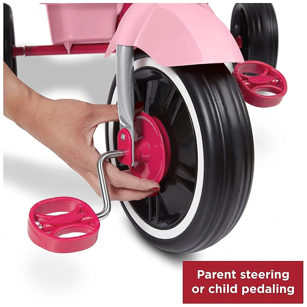 Radio Flyer Pedal Push 4 em 1 Stroll N Trike, triciclo rosa, triciclo para crianças de 1 a 5 anos, bicicleta infantil ...