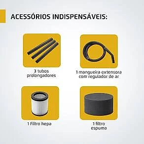 Aspirador de Água e Pó Mondial Hydrodust APT-03-20L 1600W 20 Litros Função Sopro Filtro HEPA 110V