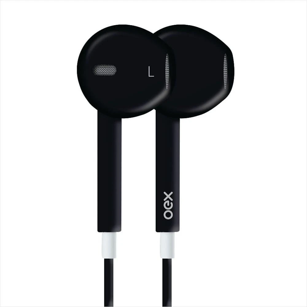 Fone de ouvido intra auricular com microfone oex colormood fn204 - preto