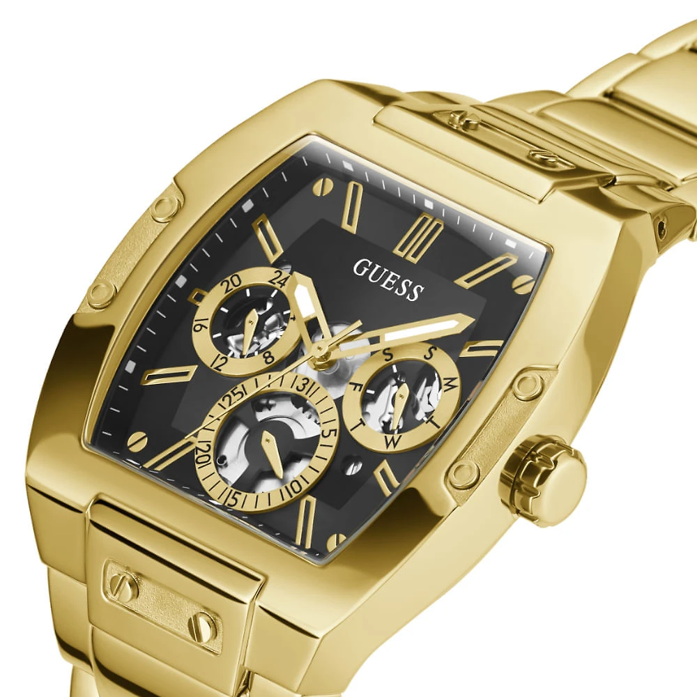 Miniatura Relógio Guess Masculino Multifunção Dourado GW0456G1