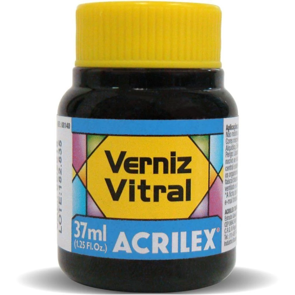 Verniz Vitral Azul Turquesa 37ML Acabamento Brilhante Acrilex