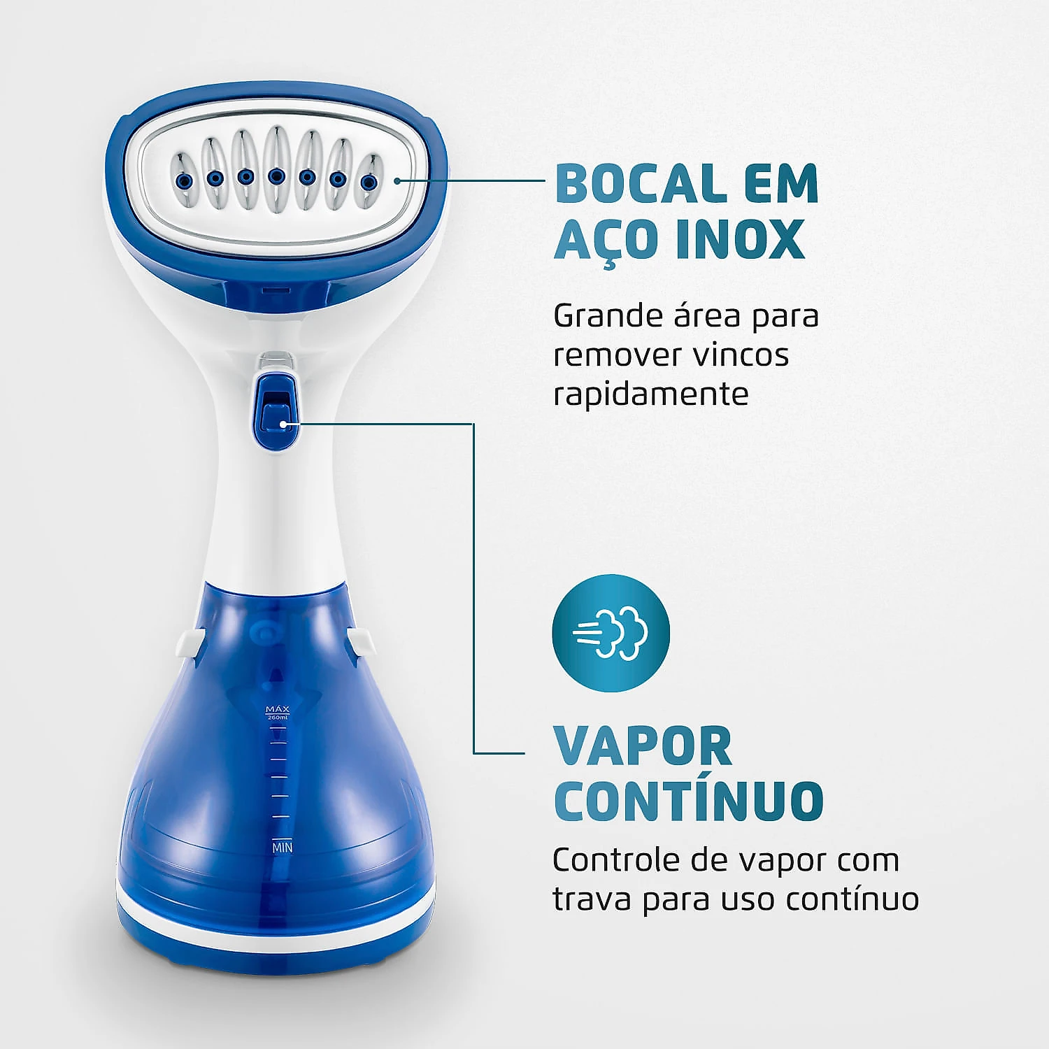 Passadeira Portátil a Vapor Mondial Fast Steam VP-09 127V
