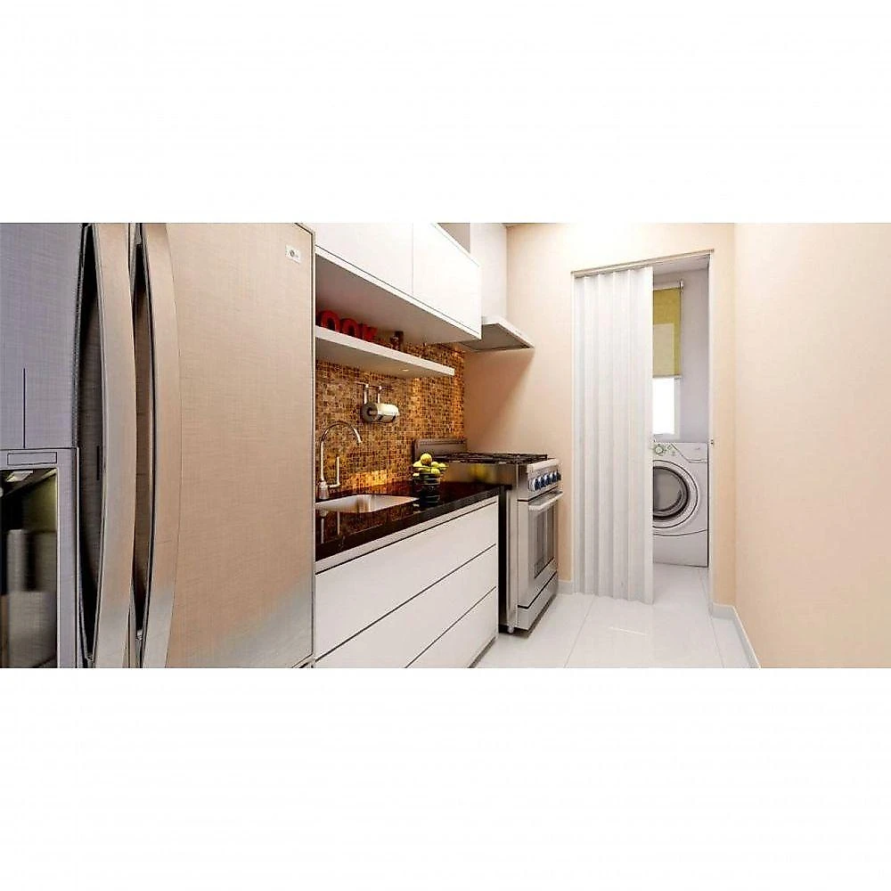 Porta Sanfonada De Pvc Plasbil 210x70cm Cinza