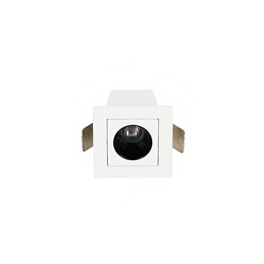 Spot de Embutir LED Downlight Ashok 2W 24 graus  IRC 90 3000K Branco e Preto Astraled