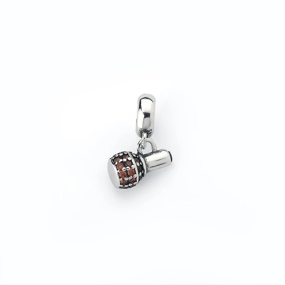 Berloque Frasco De Esmalte Cravejado Prata 925