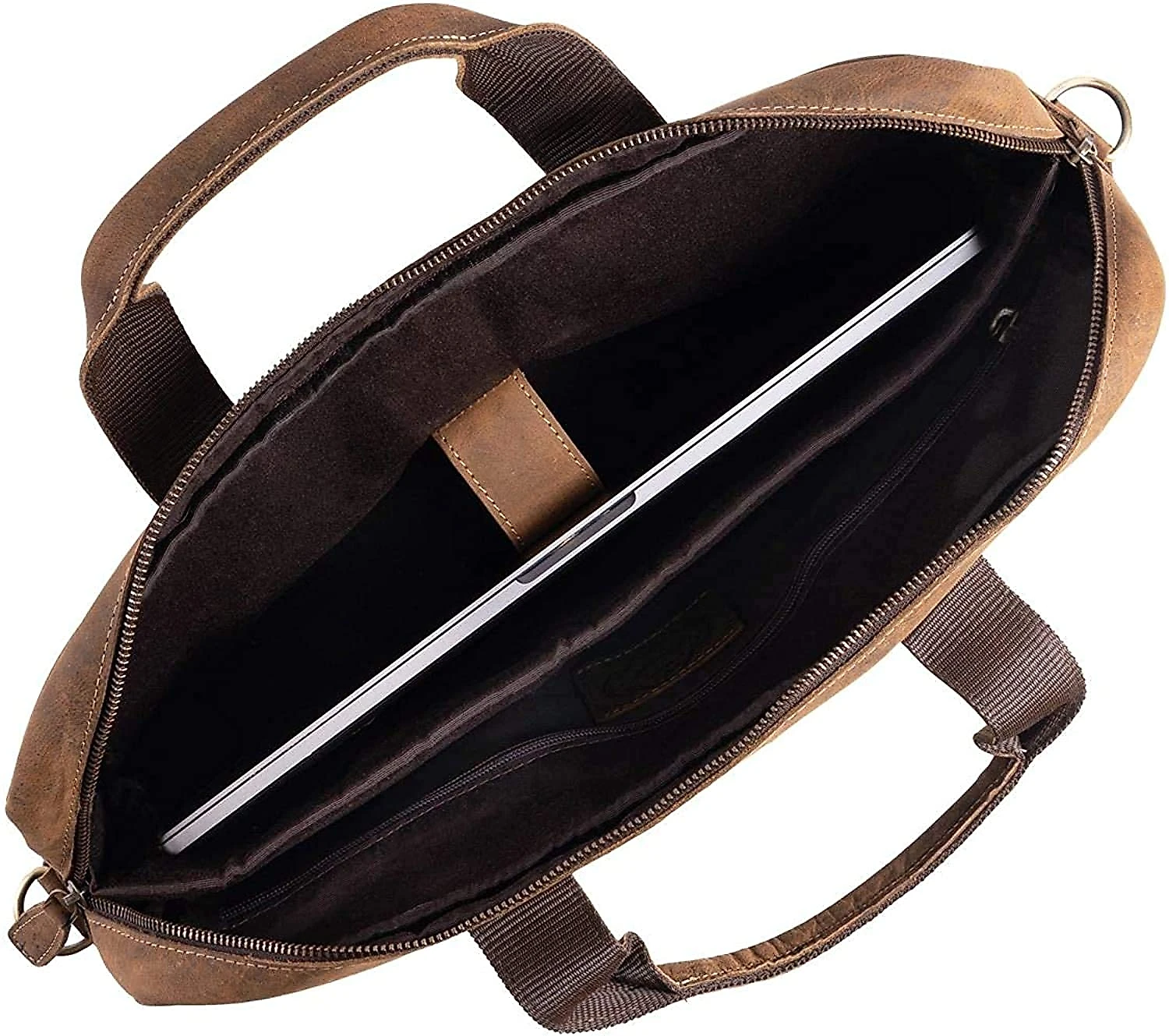 Komals Passion BC19542 BolsaMaleta de Couro Genuíno Masculina para Laptop 45 cm Marrom