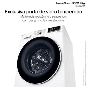 Lava e Seca LG 12Kg/7Kg Smart VC4 com Inteligência Artificial AI DD™ CV5012WC4 - Branca 110V