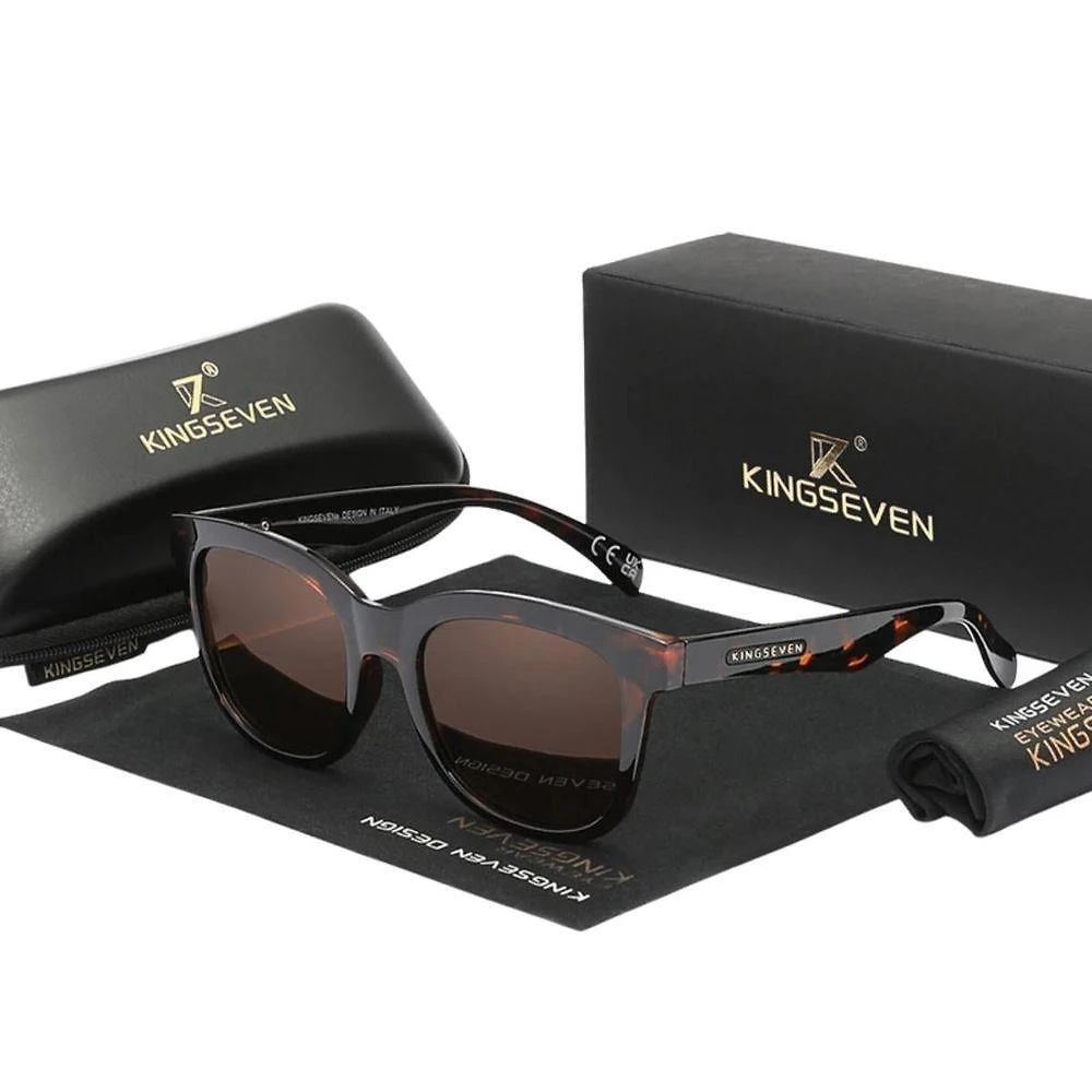 Óculos De Sol Masculino Redondo Quadro Completo Kingseven 788 Marrom