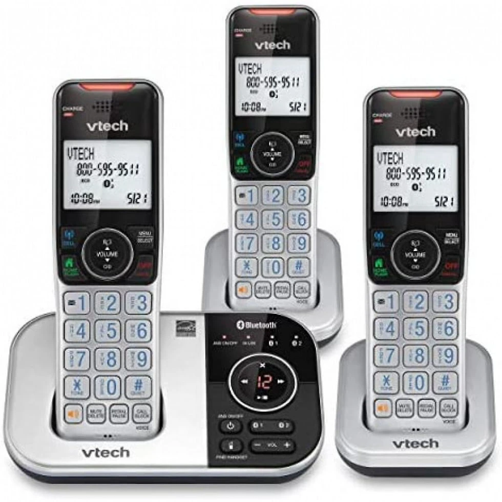 VTECH VS112 Telefone sem Fio com Secretária Eletrônica, Bloqueio de Chamadas, Identificador de Chamadas, Interfone e C...