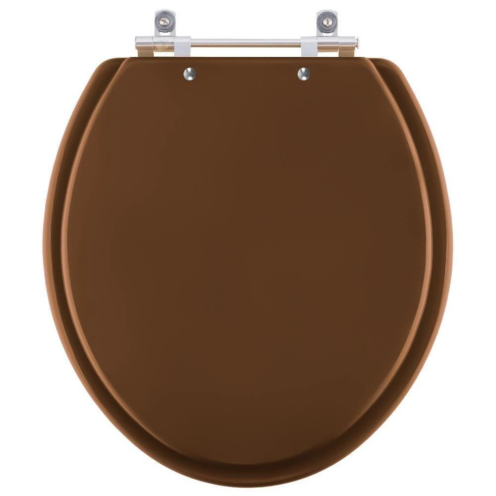 Assento Sanitário Evolution Oval MDF Alumínio Anodizado Ocre Pontto Lavabo