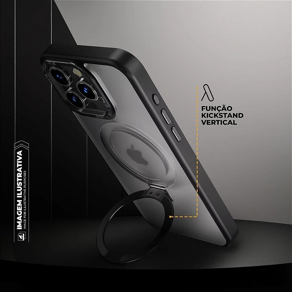 Capa para Iphone 16 Gshield Dual Ring com Suporte Anel 360 graus  em Policarbonato e TPU 1 Unidade