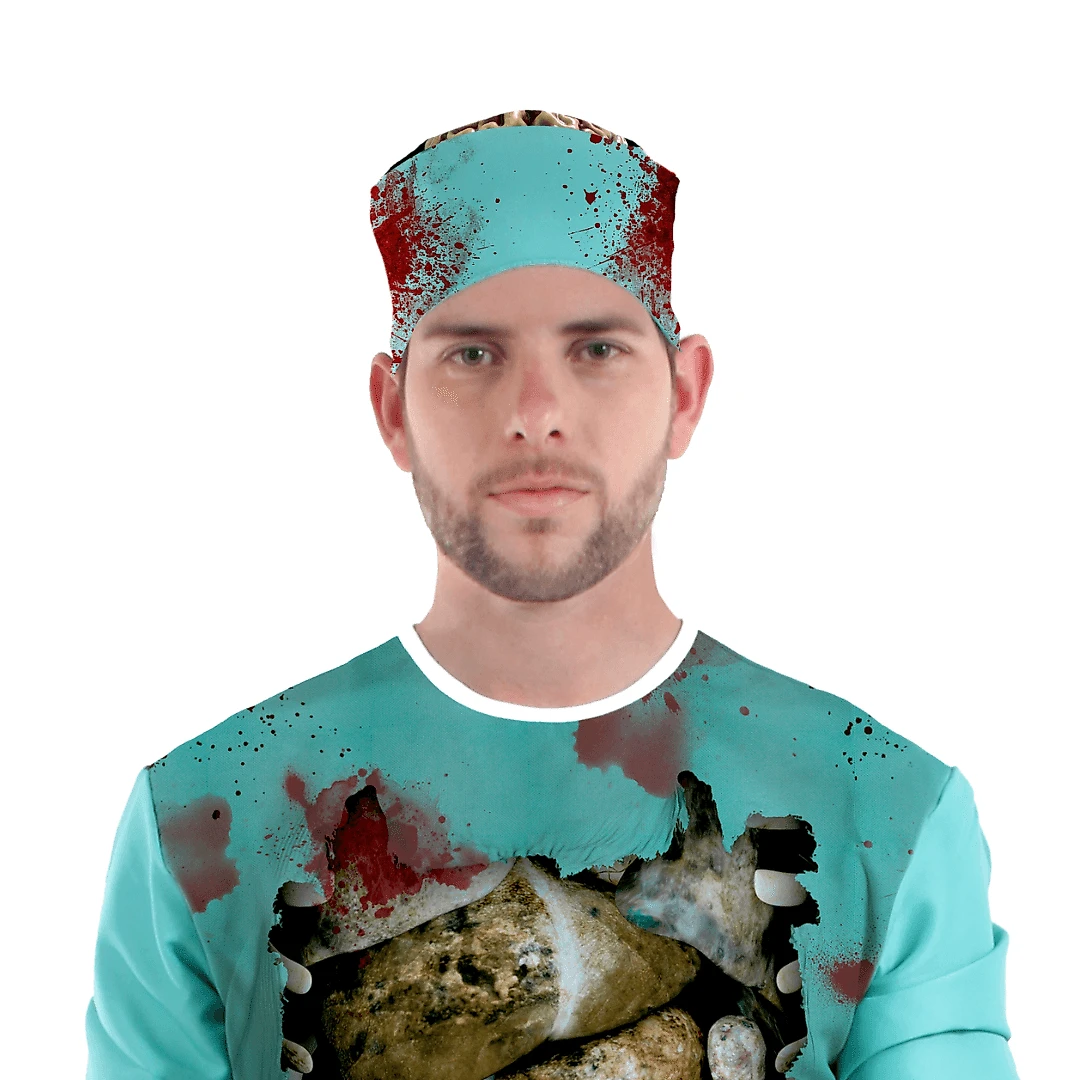 Fantasia Médico Zumbi Para Halloween Abrakadabra Fantasias Fantasia Médico Zumbi Adulto Completa com Touca Halloween M