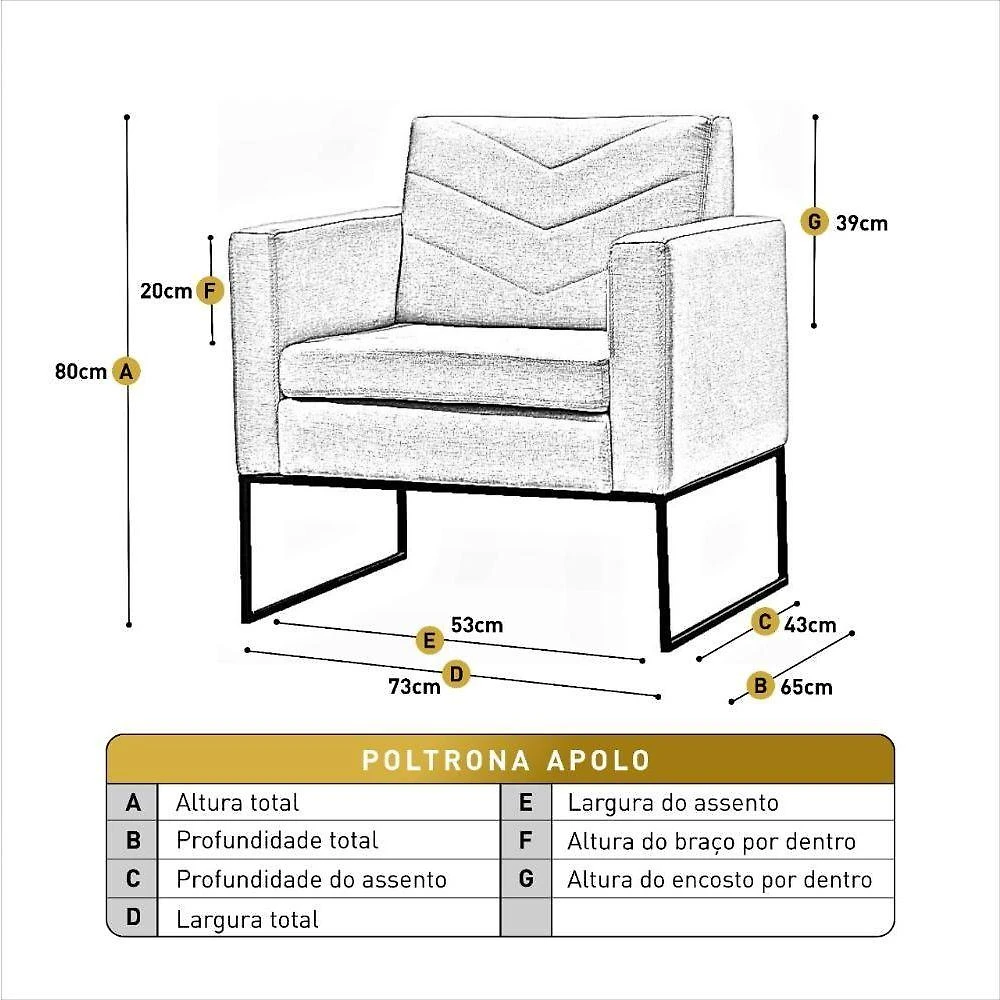 Miniatura Poltrona Apolo Luxo Base Preta Castellar Móbile Linho Terracota Linho Terracota