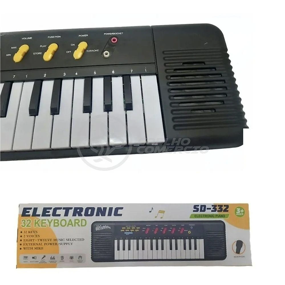 Mini Teclado Infantil 32 Teclas Musical Karaokê E Microfone