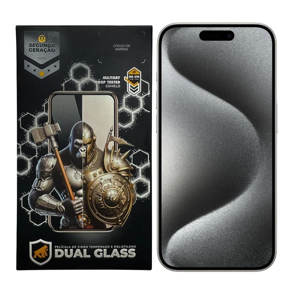 Película Para Iphone 15 Pro Max - Dual Glass Preta - Gshield