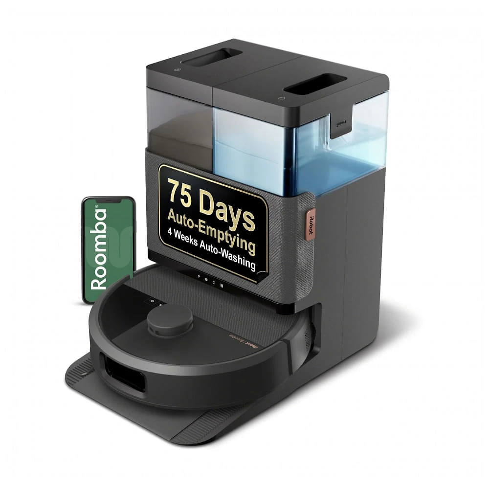Robô Aspirador e Mop iRobot Roomba 505 Combo Preto com Base AutoWash LiDAR PrecisionVision AI 120V