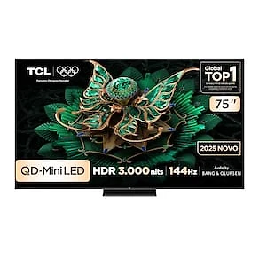 Smart TV 75" TCL 75C7K 4K QD-Mini Led 144Hz com Sistema Operacional Google TV