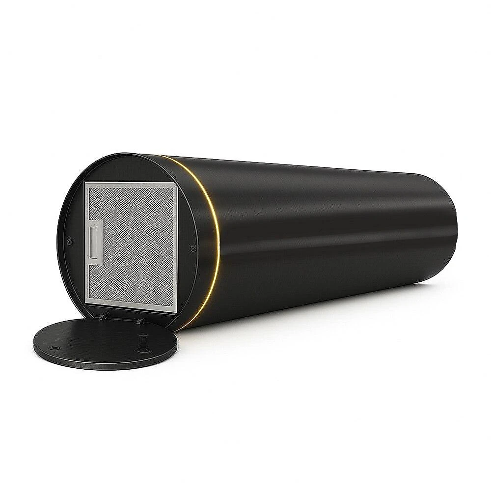 Coifa e Depurador de Ilha EOS 38cm Maxxi Air Redonda All Black 1200m³/h EMCO41IRP 220V