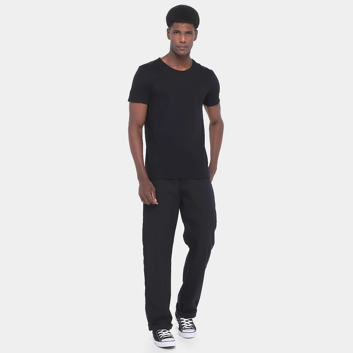 Kit Camiseta Hering C/ 3 Peças Masculina Azul Turquesa+Preto - G