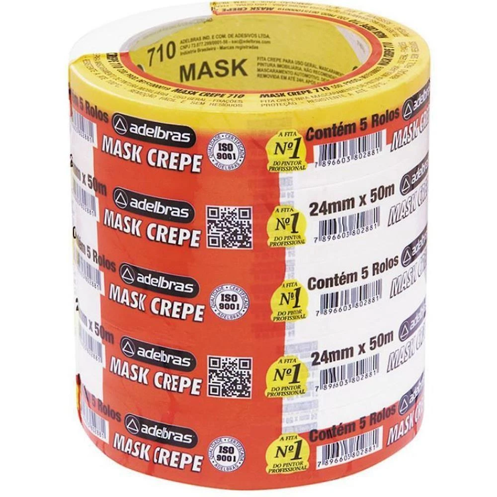 Fita Crepe 710 Mask Crepe Papel 24mmx50m Bege Adelbras