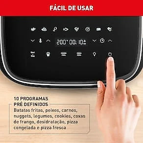 Fritadeira Elétrica Air Fryer Arno Easy Fry Extra AFP4 4L 1700W Painel Digital Preta Inox 110V