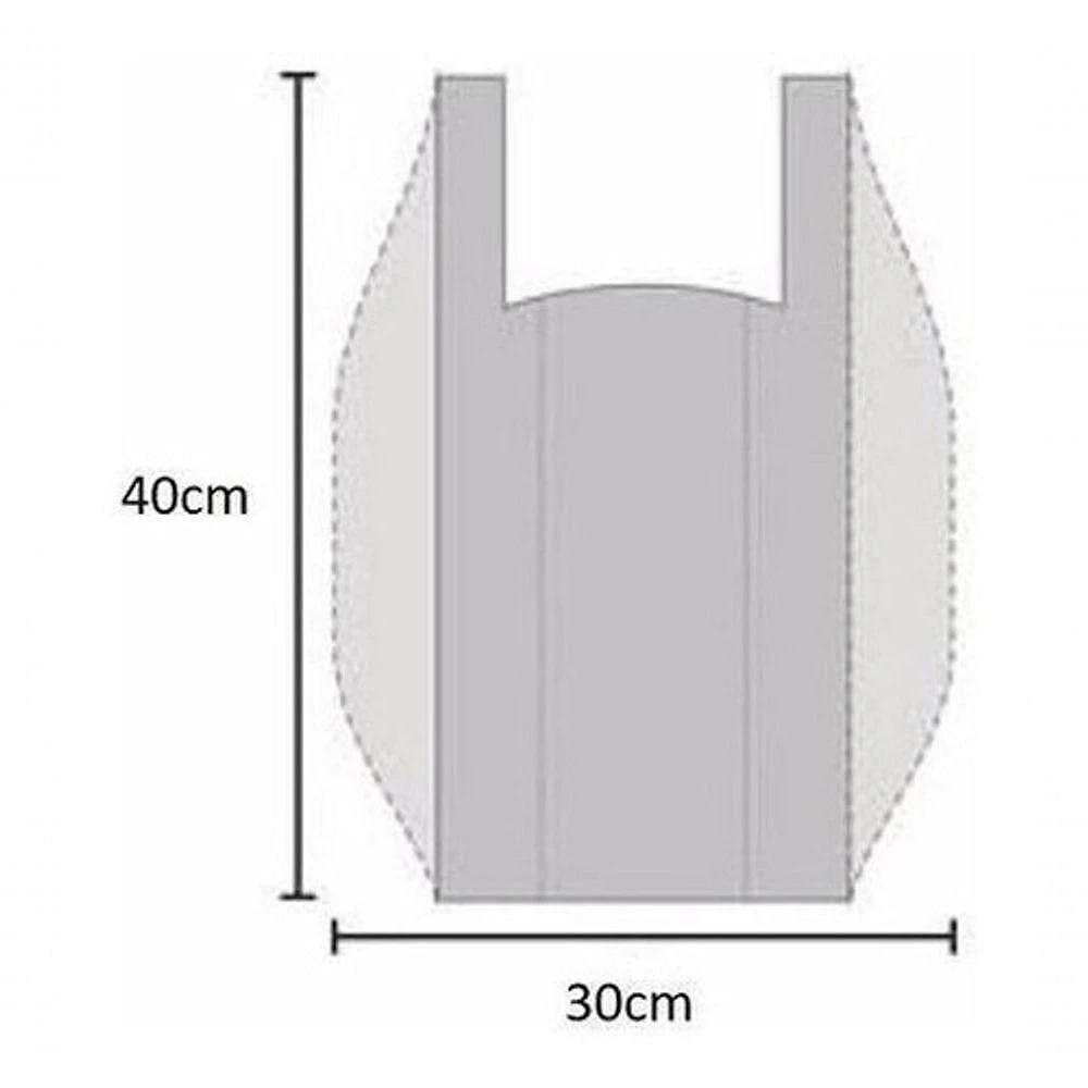Sacola Plástica Reciclada Higipack Reforçada 6 kg 30x40 em Polietileno Creme Uso Geral
