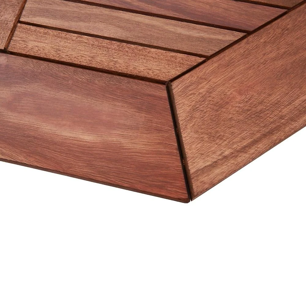 Conjunto Área Externa Mesa Oitavada 120cm e 4 Poltronas Eron Madeira Maciça Marrom Marrom