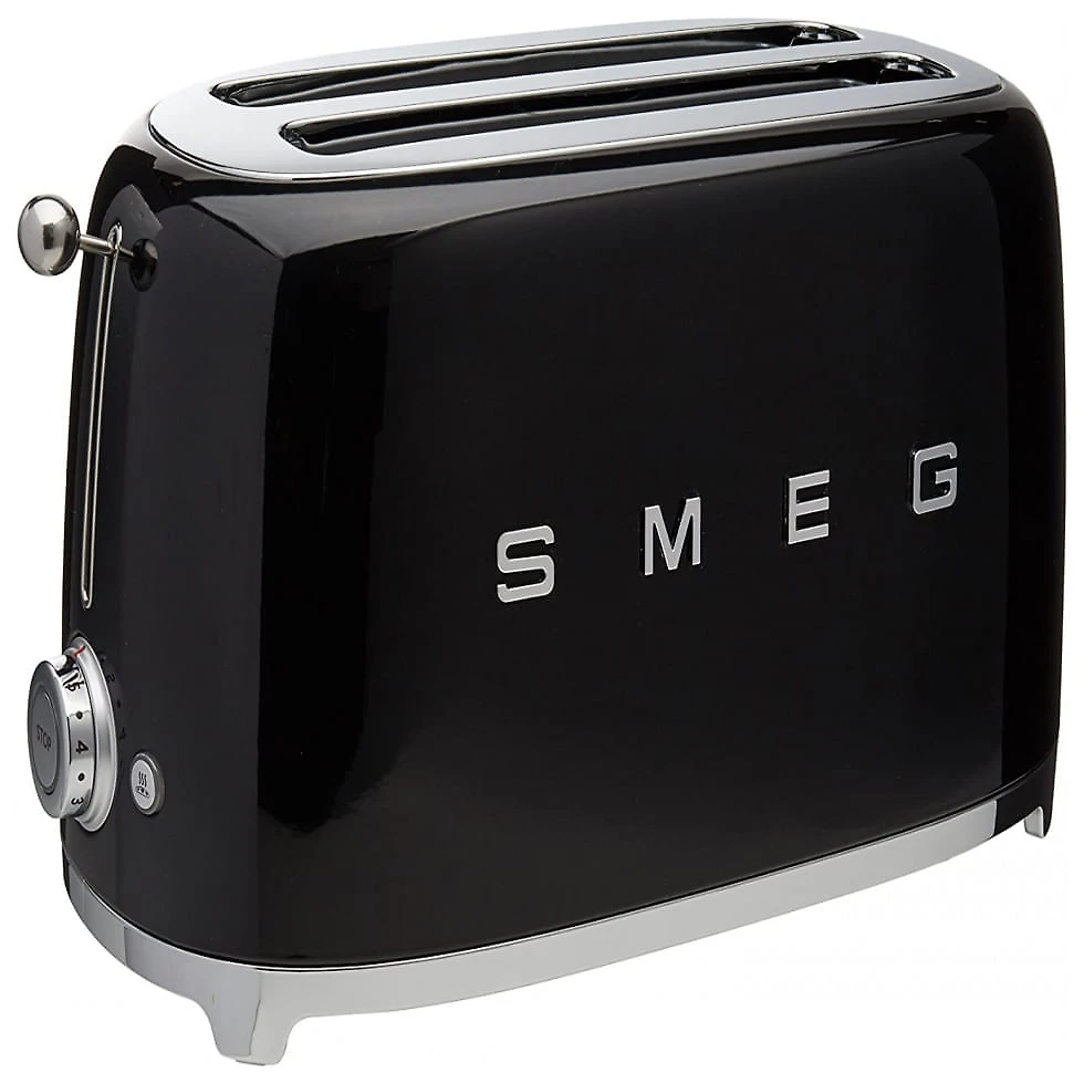 Torradeira Elétrica 4 Fatias em Aço Inoxidável, 110V, Smeg, Preta