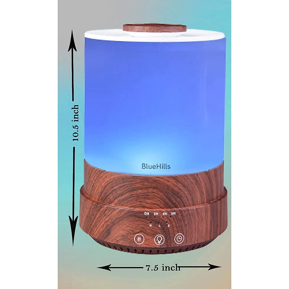 BlueHills Umidificador Ultrassônico Portátil 25L com A romaterapia e 7 Luzes LED até 30H 110V Azul